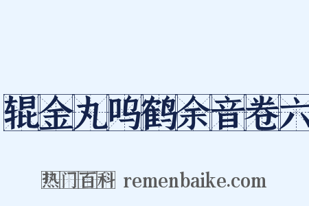 辊金丸呜鹤余音卷六是什么意思的图片
